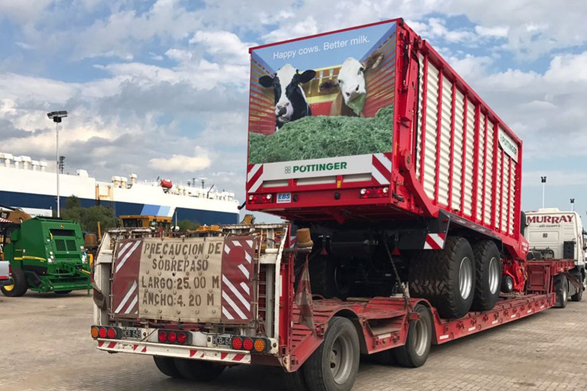 Oversized cargo with an over-dimension permit ready for transport